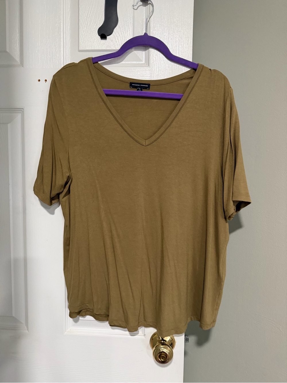 Universal Standard V-Neck Short Sleeve Lily Tee - Olive